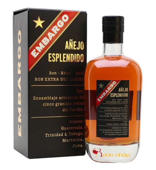 Rượu Embargo Anejo Esplendido Rhum