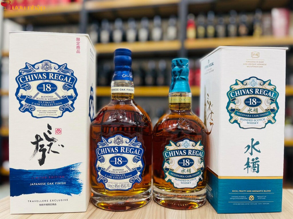 Rượu Chivas 18 năm Mizunara Cask Finish (Chivas 18 Nhật)