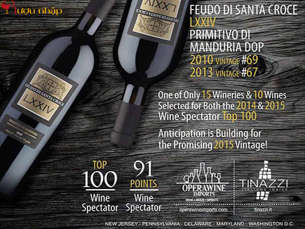 Rượu Vang Feudo Di Santa Croce Celebration LXXIV Vang Ý Feudo Di Santa Croce Celebration LXXIV