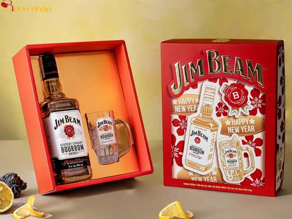 Jim Beam Hộp Quà Tết 2025 Rượu Jim Beam Bourbon Hộp Quà Tết 2025