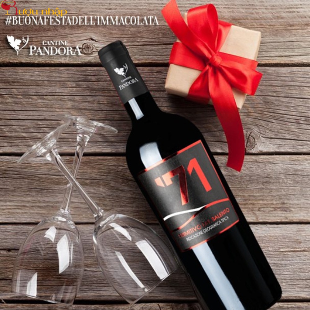 Vang Ý Cantine Pandora 71 Primitivo del Salento IGT Rượu vang Ý Cantine Pandora 71 Primitivo del Salento IGT