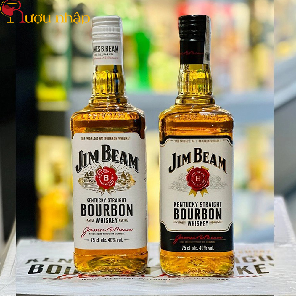 Rượu Jim Beam White Label Bourbon Whiskey Mỹ