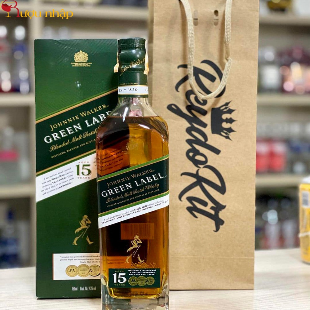 Rượu Johnnie Walker Green Label 15 năm Chính Hãng Giá Tốt