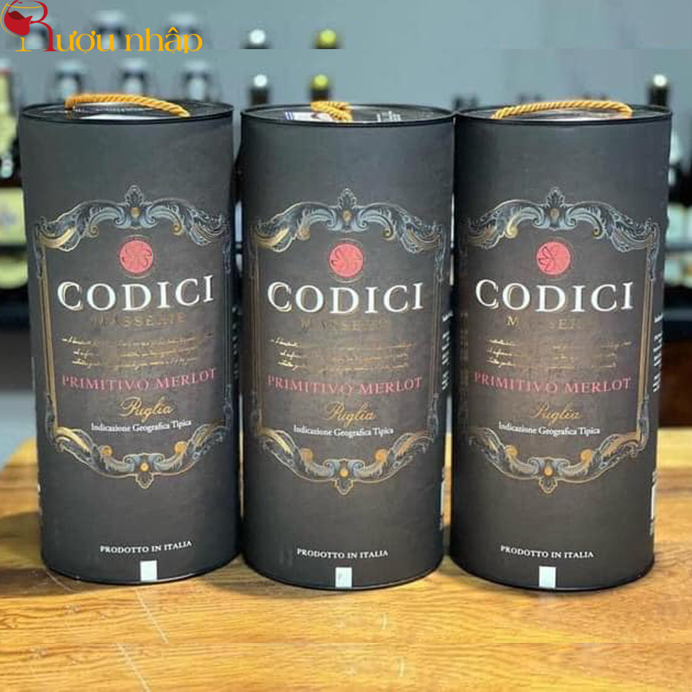 Rượu Vang Bịch Codici Masserie 3L, Bịch Ống nhập khẩu Ý