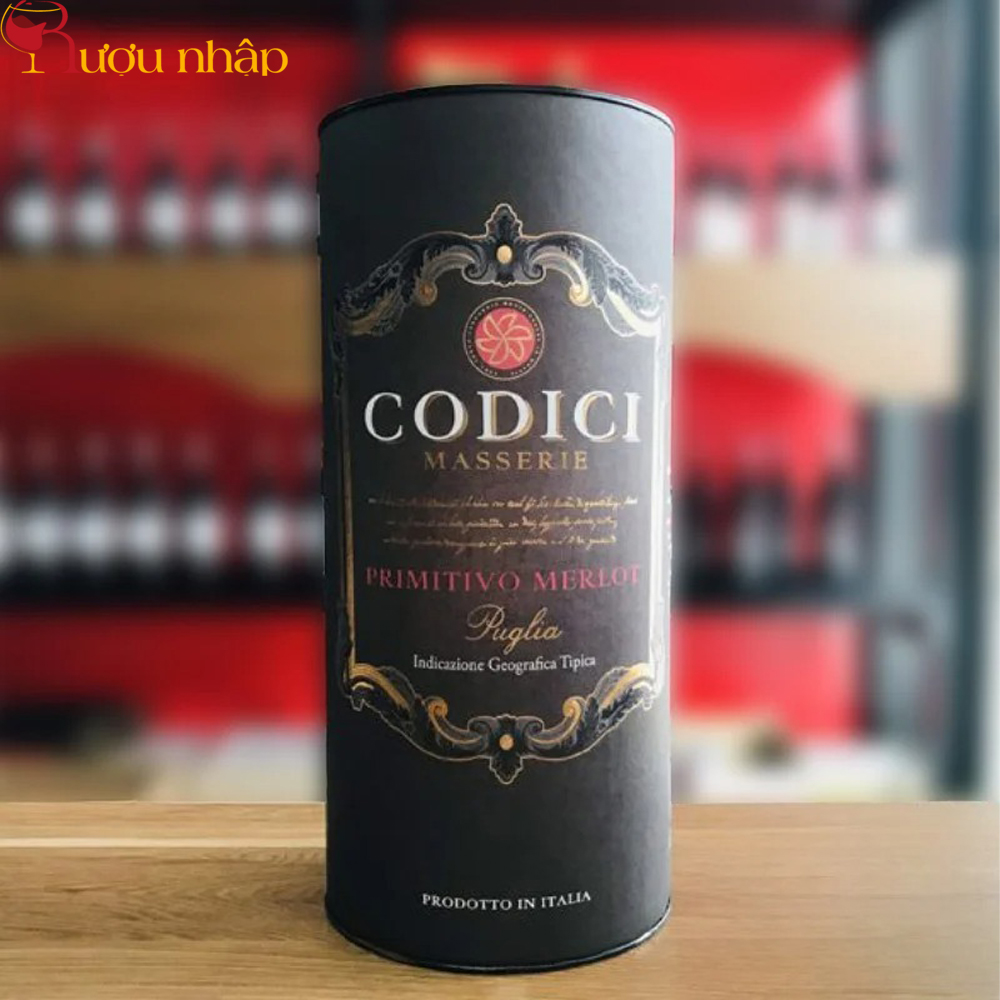 Rượu Vang Bịch Ý Codici Pimitivo - Merlot Tarantino