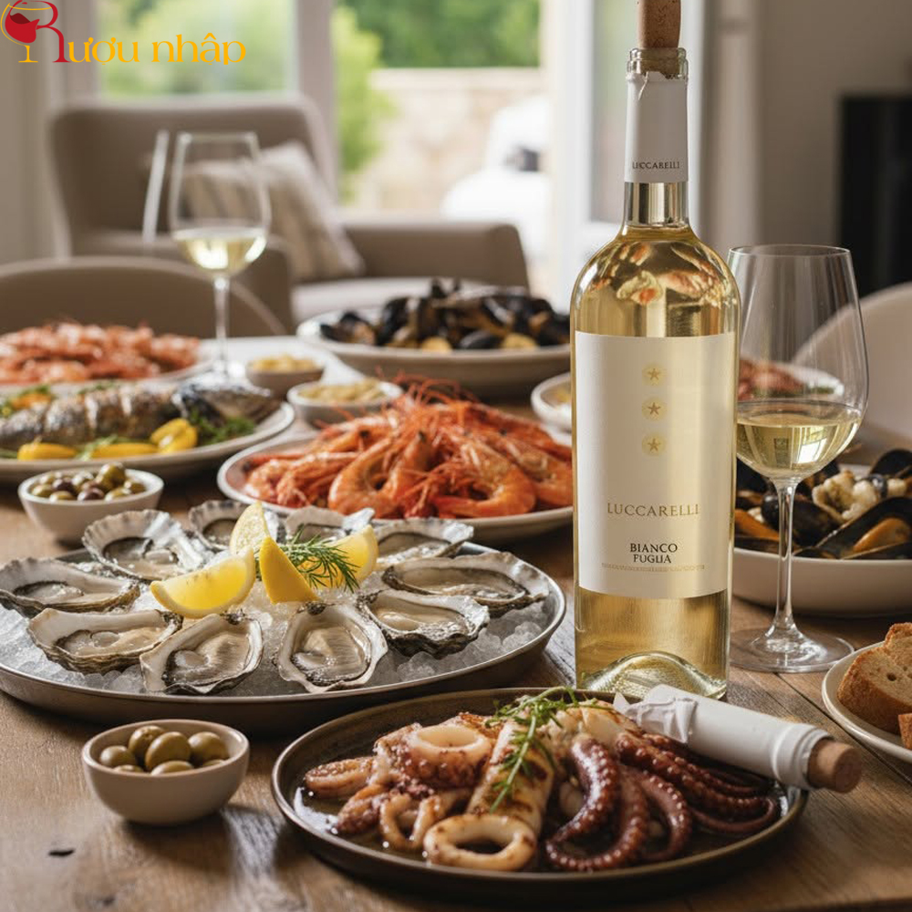 Rượu Vang Trắng Luccarelli Bianco Puglia Chính Hãng