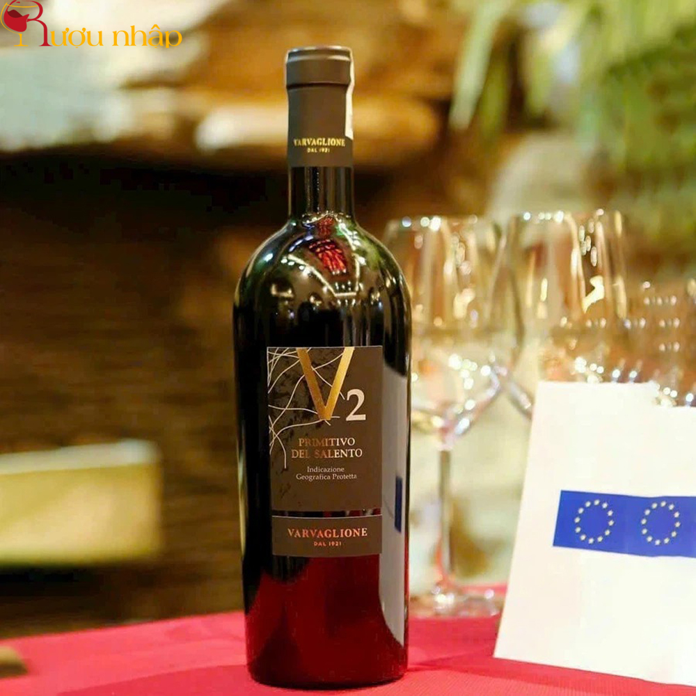 Rượu Vang V2 Primitivo Del Salento Varvaglione