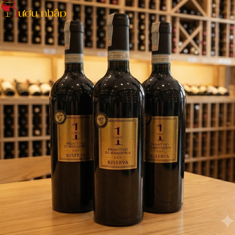 Rượu Vang đỏ Ý Uno 1 Primitivo Di Manduria Riserva