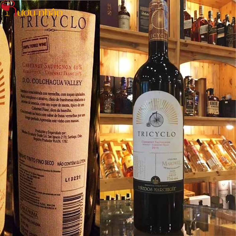 Rượu vang Chile Tricyclo Marchigue Colchagua Valley Hảo hạng