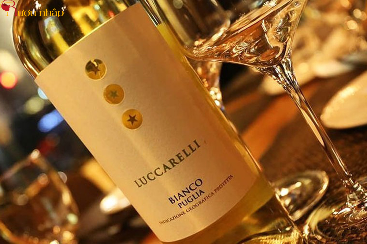 Rượu vang Ý Luccarelli Bianco Chardonnay vang trắng ngon thơm