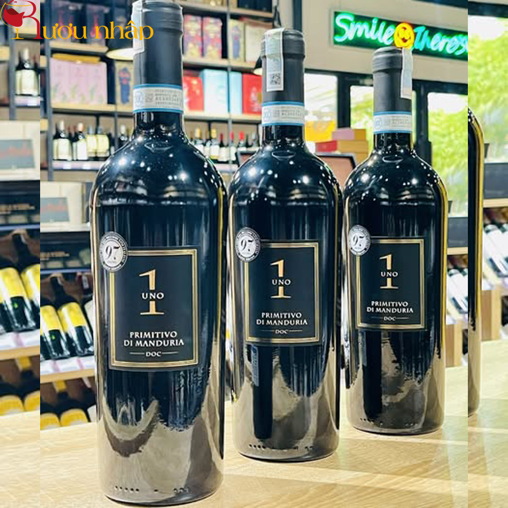 Rượu vang Ý Uno 1 Primitivo Di Manduria giá tốt