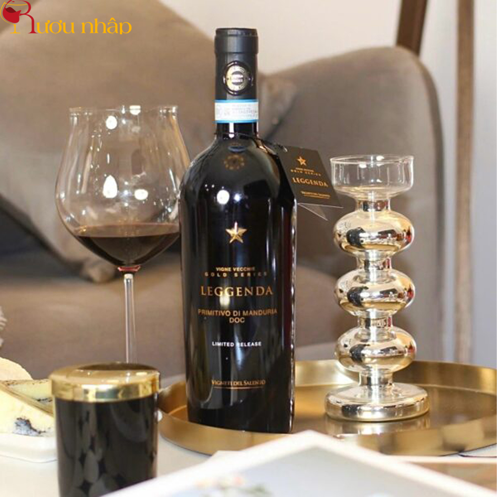 Vang Ý Leggenda Gold Series Primitivo di Manduria DOC Chính Hãng