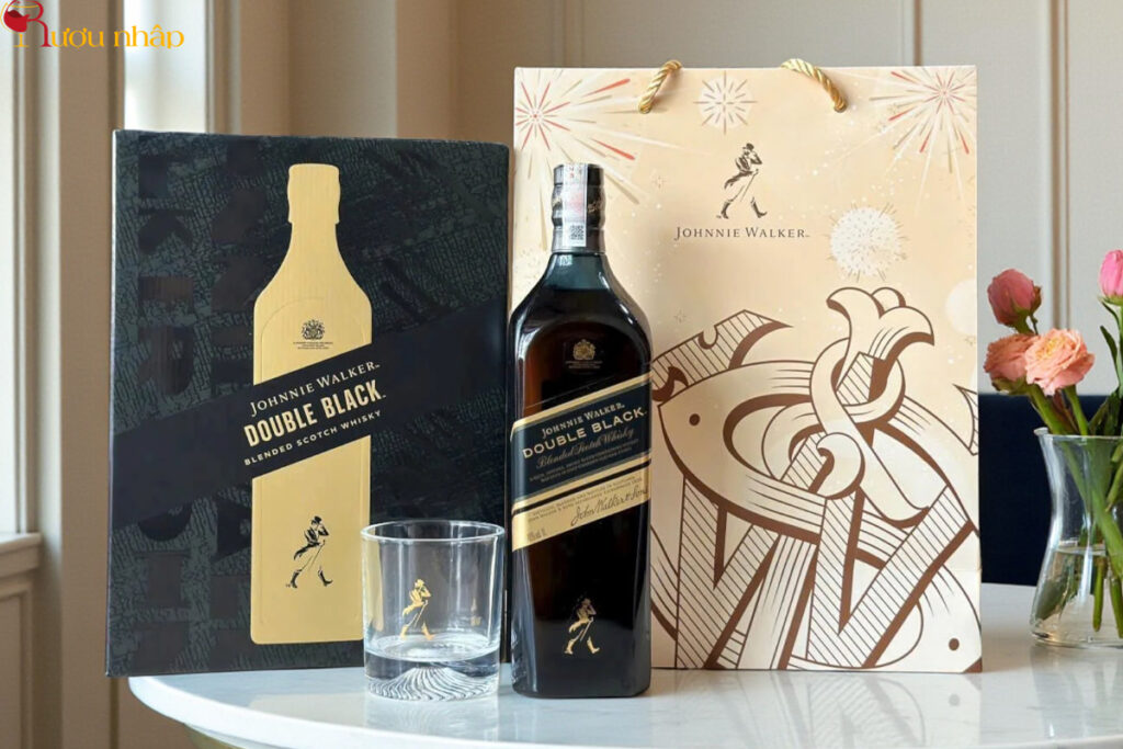 Rượu Johnnie Walker Double Black 1 lít Hộp Quà Tết 2026 Chính Hãng