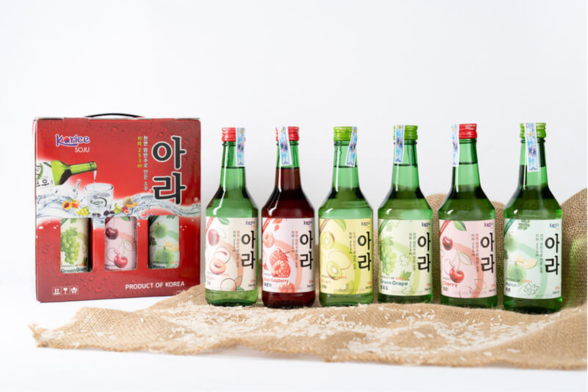 Một thùng Soju sẽ có 20 chai với dung tích 360ml mỗi chai
