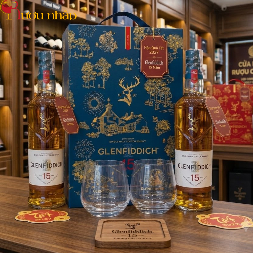 Glenfiddich 15 năm – Set hộp quà Tết Đinh Mùi 2027