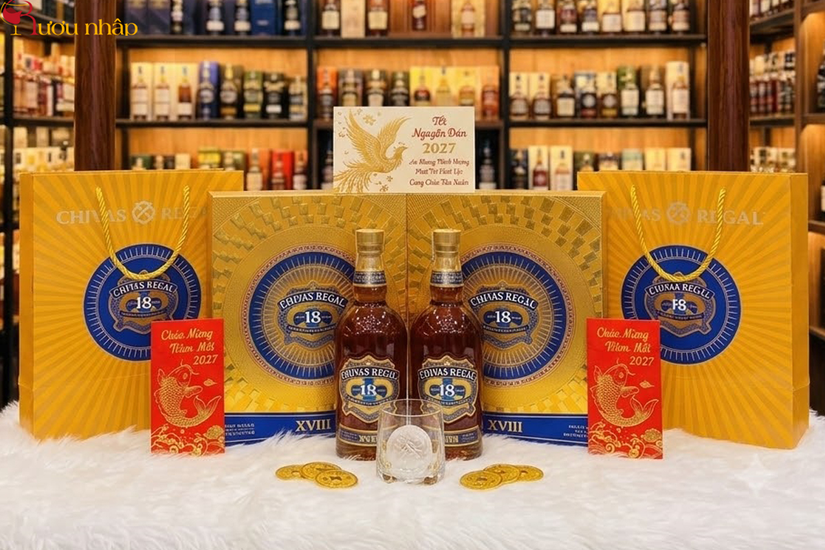 Rượu Chivas 18 Gold Signature – Hộp Quà Tết Đinh Mùi 2027 Sang Trọng