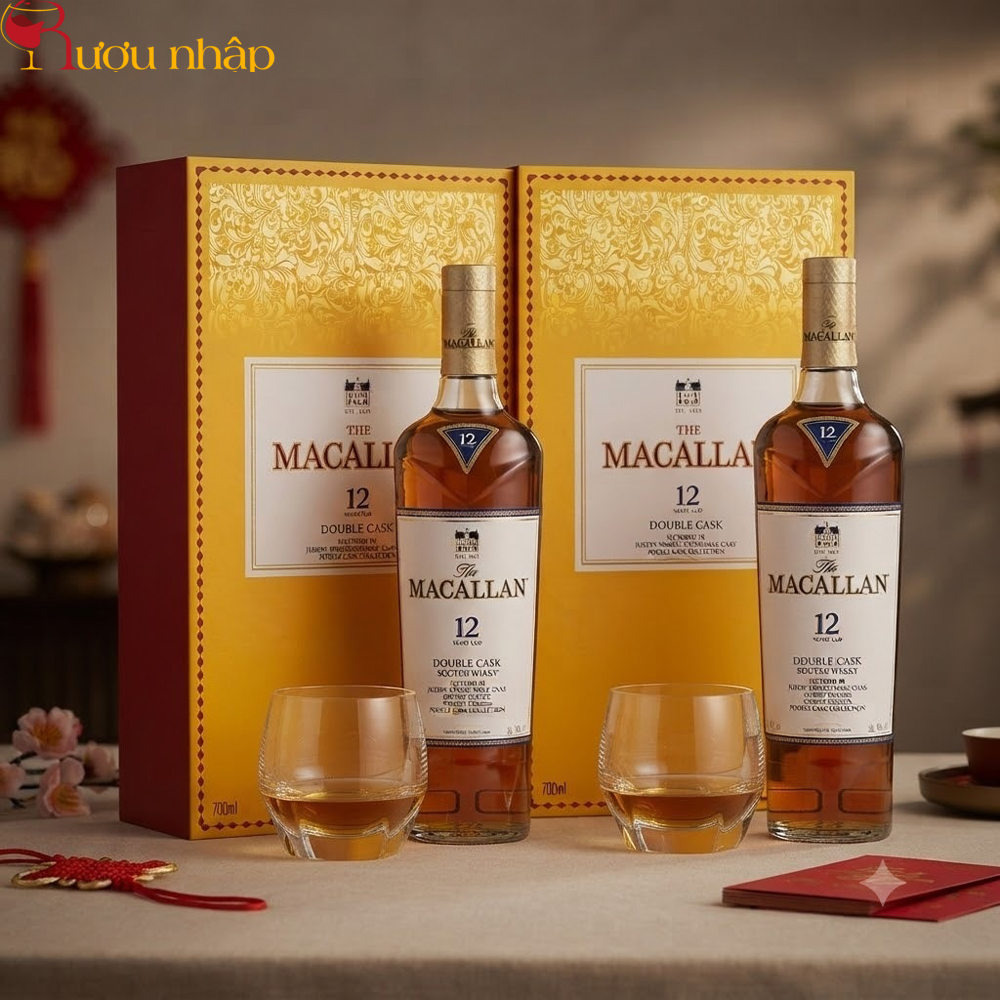 Rượu Macallan 12 năm Double Cask Hộp quà Tết Đinh Mùi 2027