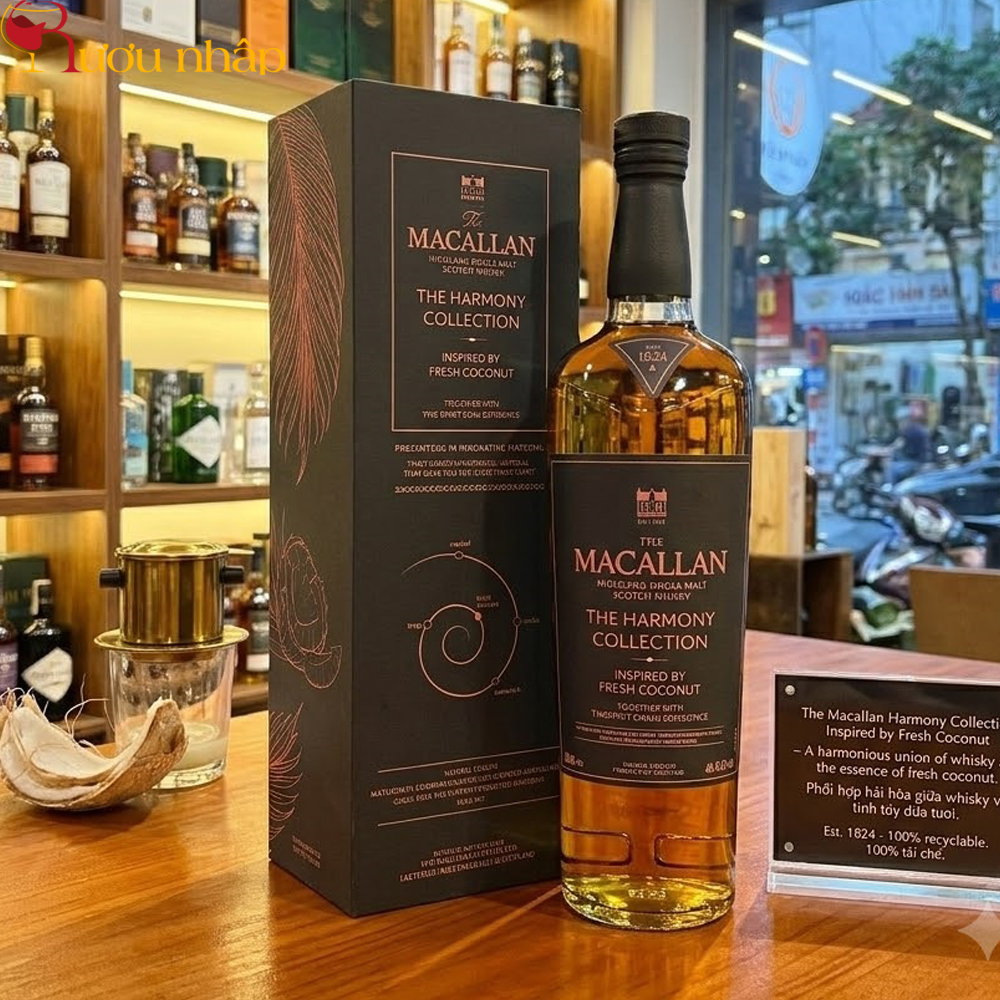 Rượu Macallan The Harmony Collection Inspired By Fresh Coconut - Single Malt Whisky Lấy Cảm Hứng Từ Dừa Tươi