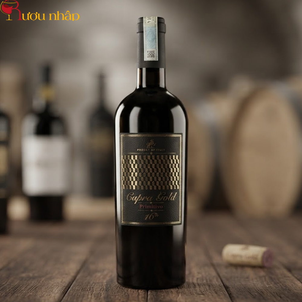 Rượu Vang Capra Gold Primitivo 16 Độ