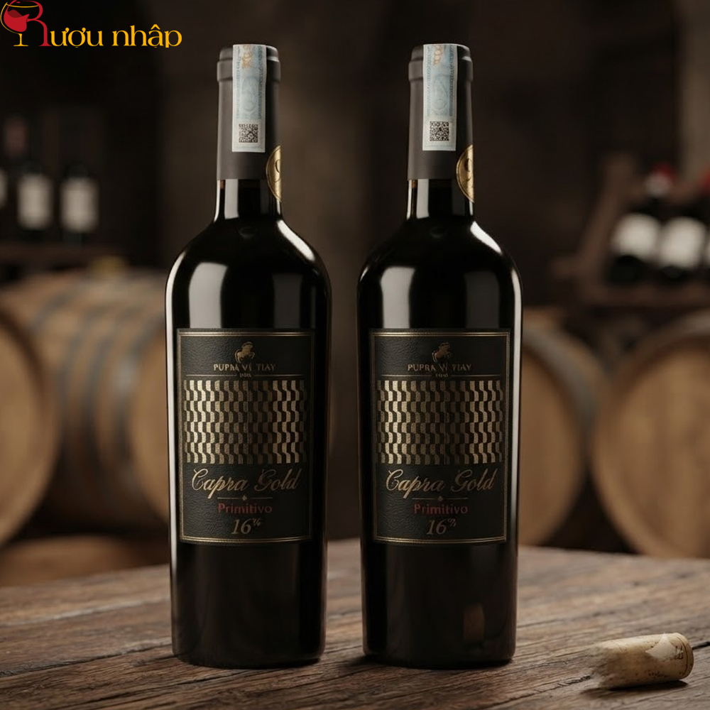 Rượu Vang Ý Capra Gold Primitivo 16 Độ
